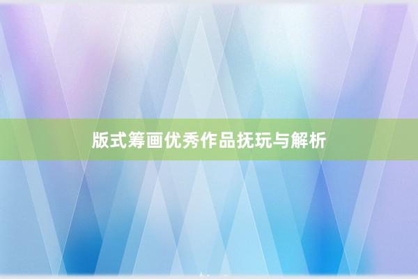 版式筹画优秀作品抚玩与解析